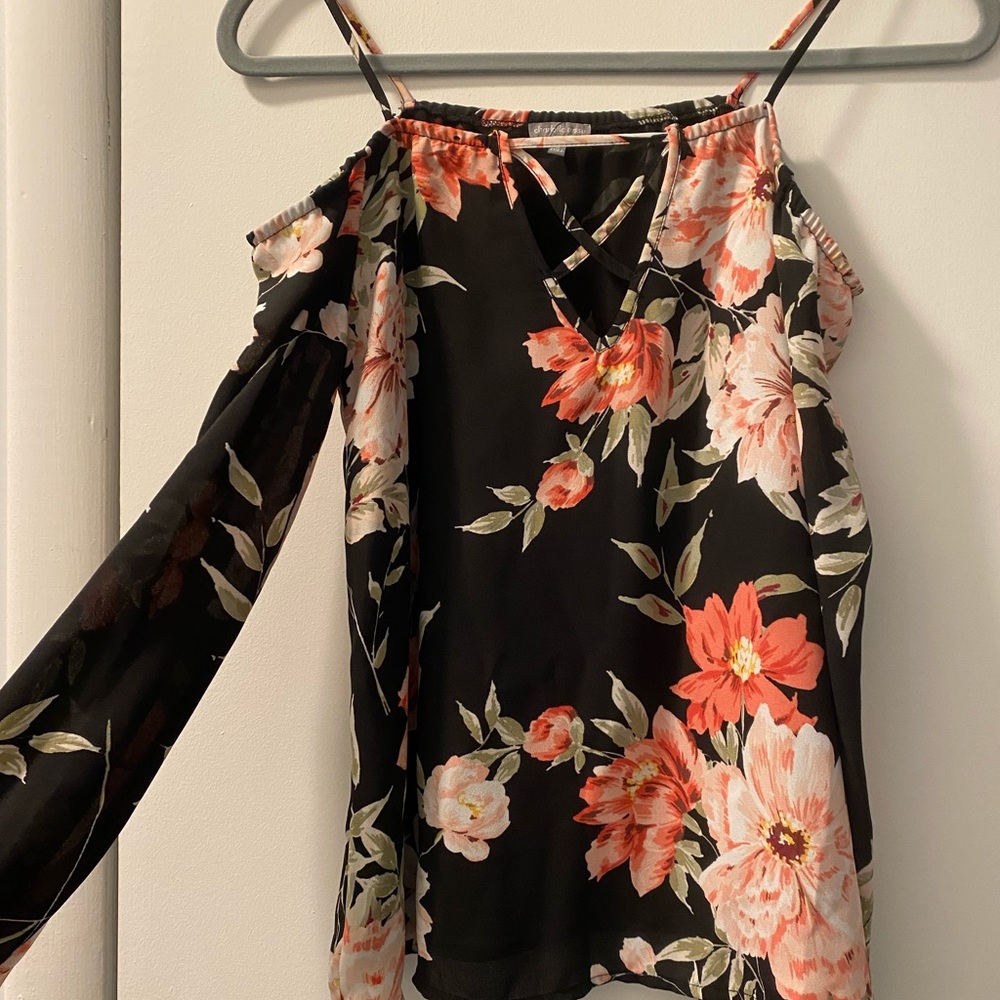 Black floral top